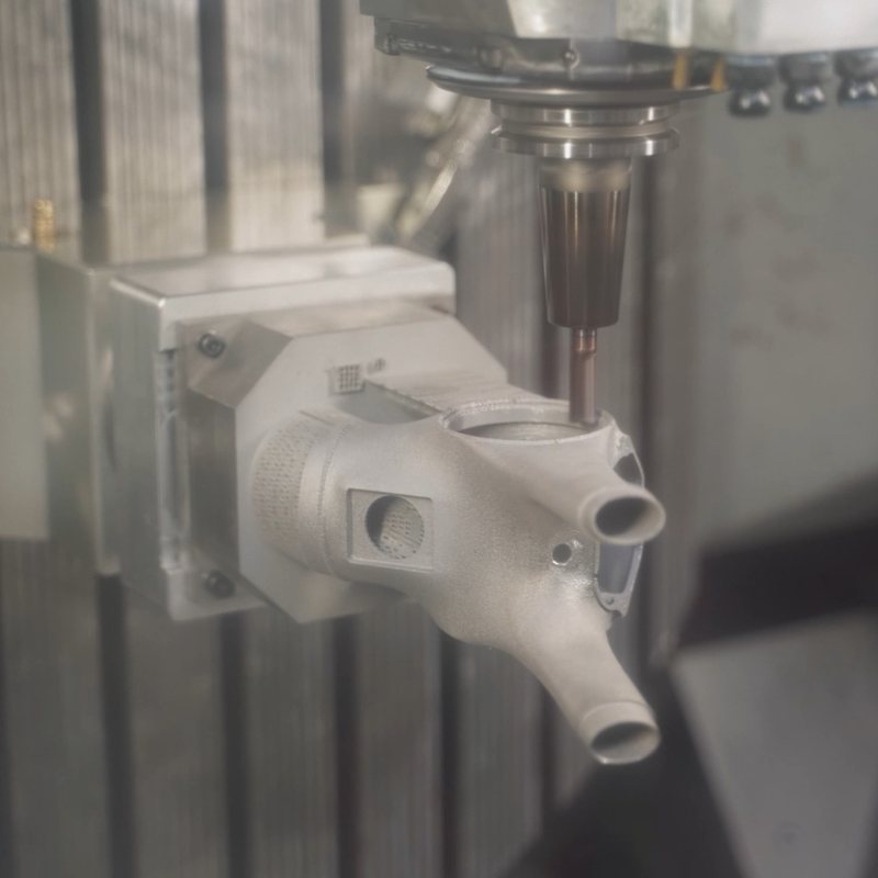 5-axis milling of a printed metal part